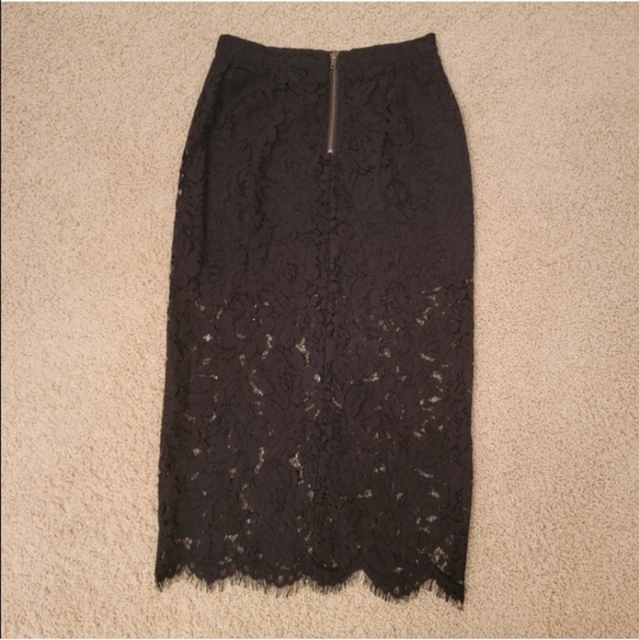 Chaser Black Lace Midi Skirt with Slit Size Small NWT - Picture 10 of 12